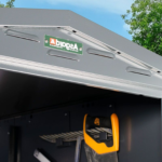 Grey Slimline Metal Shed